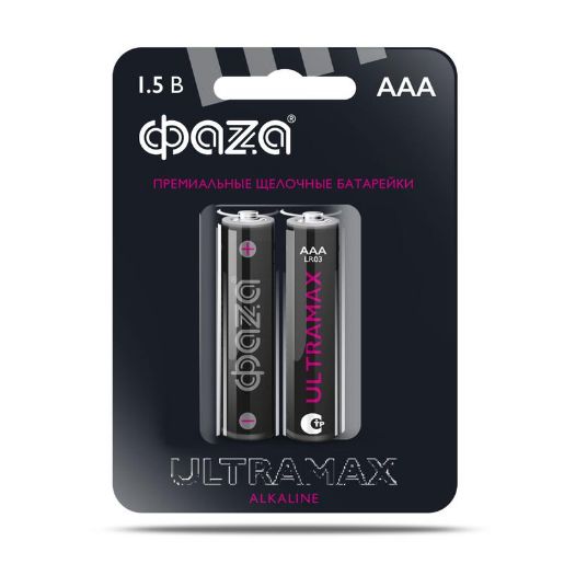 Изображение Элемент питания алкалиновый AAA/LR03 1.5В Ultra Max LR03UM-B2 BL-2 (уп.2шт) ФАZА 5043053