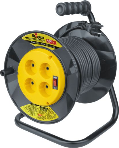 Изображение Удлинитель на катушке 4х20м без заземл. 93 900 NPE-R-04-20-X-2x0.75 NAVIGATOR 93900