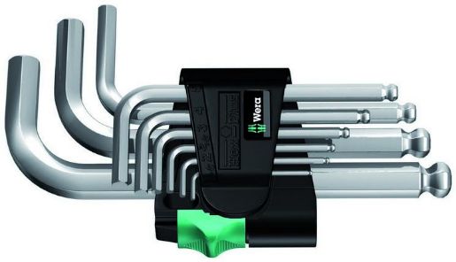 Изображение Набор Г-образных ключей 950/9 PKS Hex-Plus 3 9 предметов (1.5/2/2.5/3/4/5/6/8/10мм) Wera WE-133163