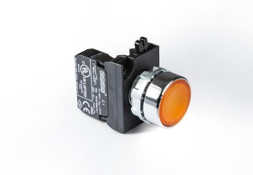 Изображение Кнопка нажимная круглая CM100DS (1НО) желт. EMAS CM100DS