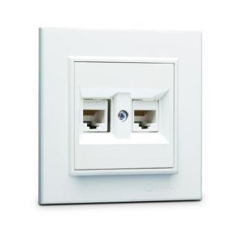 Изображение Розетка компьютерная двойн. СП Karea 16А IP20 CAT 5 бел. Makel 56001036
