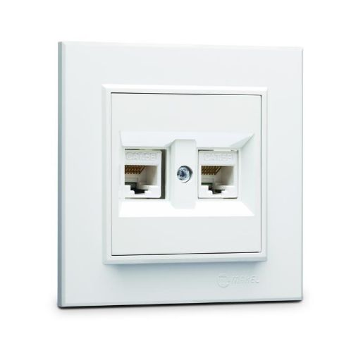 Изображение Розетка компьютерная двойн. СП Karea 16А IP20 CAT 5 бел. Makel 56001036