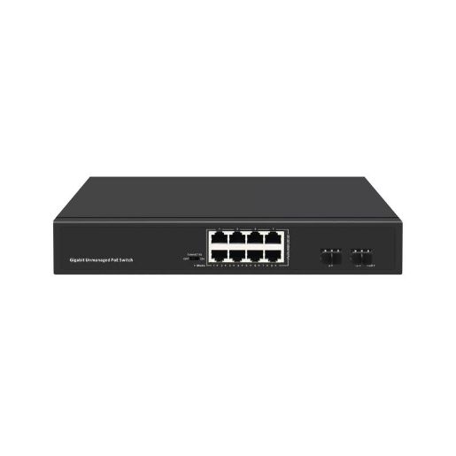 Изображение Коммутатор неуправляемый 8PoE 802.3af/at порта 1000Мбит/с 7-8 порт до 250м cat6 2 SFP порта 1000Мбит/с 120Вт GIGALINK GL-SW-G005-08P