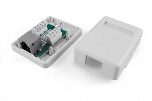 Изображение Розетка компьютерная 1-м ОП SB1-1-8P8C-C5e-SH-WH RJ45 (8P8C) кат.5E экранир. Dual IDC Hyperline 430229