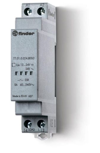 Изображение Реле модульное твердотельное выход 15А 24В DC 6...24В DC 17.5мм IP20 FINDER 770190249024