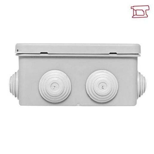 Изображение Коробка распределительная КМР-030-014 100х100х50 IP55 с крышкой для прямого монтажа 10 мембранных вводов сер. розн. стикер EKF plc-kmr-030-014-r