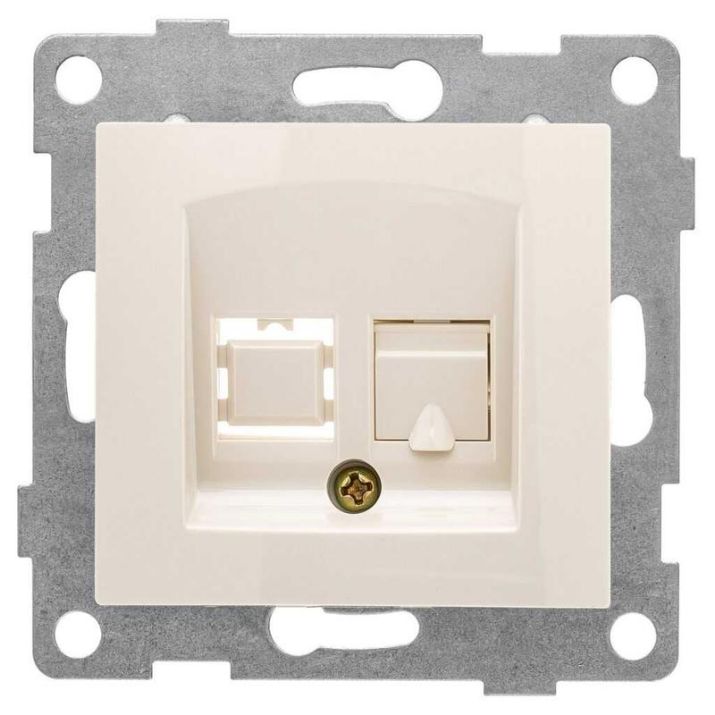 Изображение Розетка компьютерная 1-м СП Bravo RJ45 механизм беж. GUSI С10К1-003