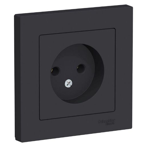 Изображение Розетка 1-м СП AtlasDesign 16А IP20 без заземл. в сборе карбон SE ATN001040