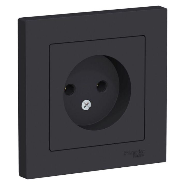 Изображение Розетка 1-м СП AtlasDesign 16А IP20 без заземл. в сборе карбон SE ATN001040