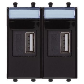 Изображение Устройство зарядное USB 2мод. 2.1А Avanti "Черный квадрат" DKC 4402542