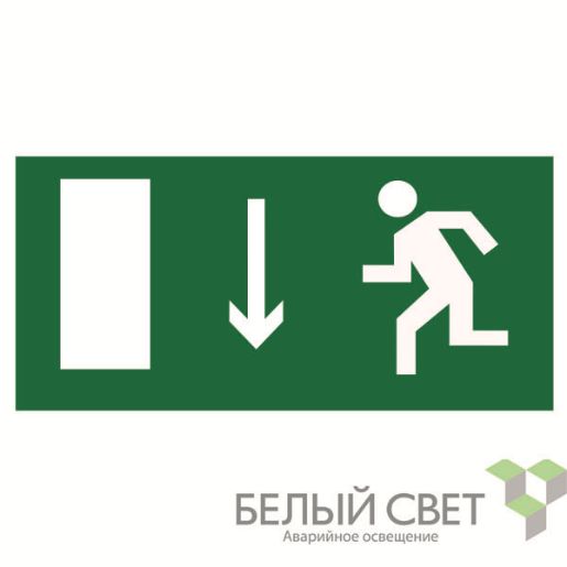 Изображение Знак безопасности BL-3015A.E10 "Указатель двери эвакуационного выхода (лев.)" Белый свет a12962
