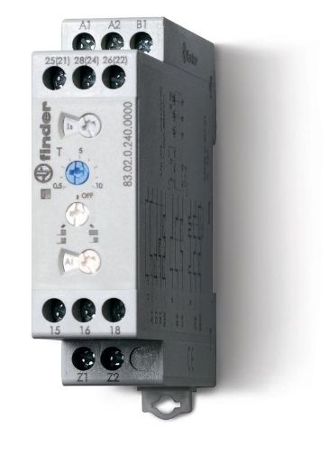 Изображение Таймер мультифункциональный 240В AC/DC 2CO 12А 0.05с…10дн. FINDER 830202400000