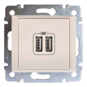 Изображение Розетка USB 2-м СП Valena механизм сл. кость (DIY-упак.) Leg 694372
