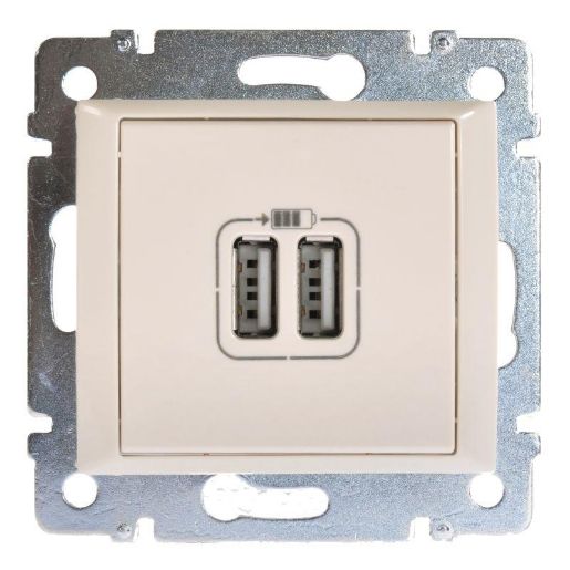 Изображение Розетка USB 2-м СП Valena механизм сл. кость (DIY-упак.) Leg 694372