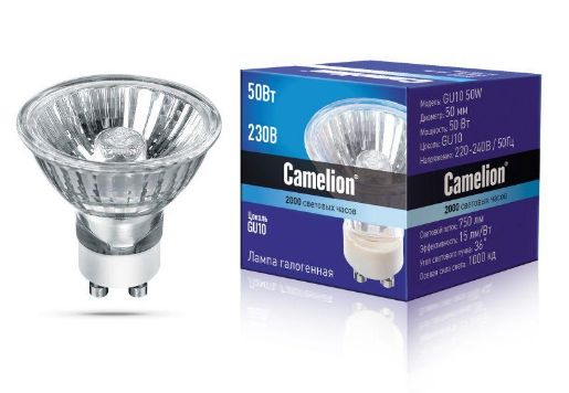 Изображение Лампа галогенная JCDRC 220В 50Вт GU10 Camelion 5560