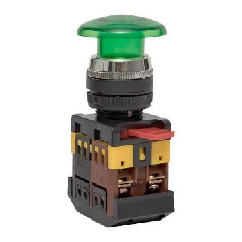 Изображение Кнопка "Грибок" AELA-22 NO+NC 380В с подсветкой зел. PROxima EKF pbn-aela-1g-380