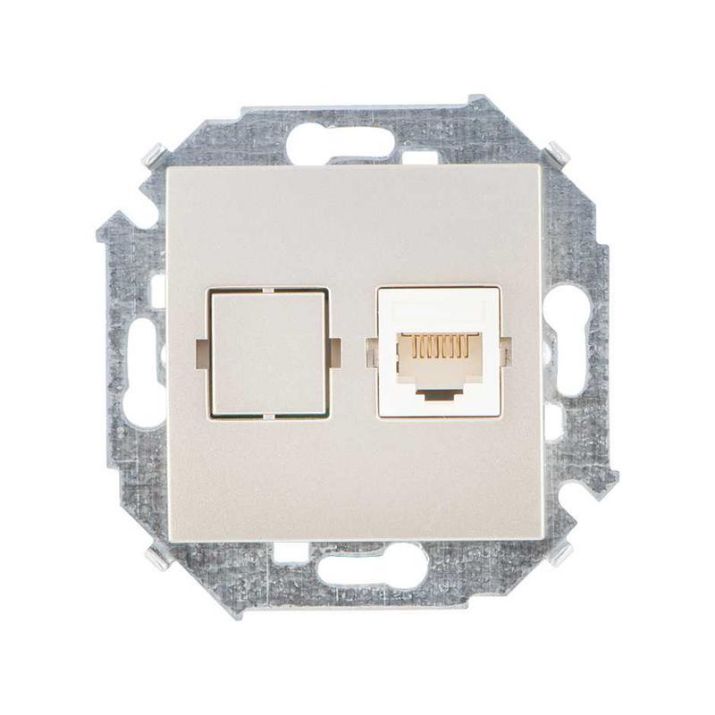 Изображение Розетка компьютерная СП Simon 15 RJ45 кат.5E Systimax механизм шампань Simon 1591598-034