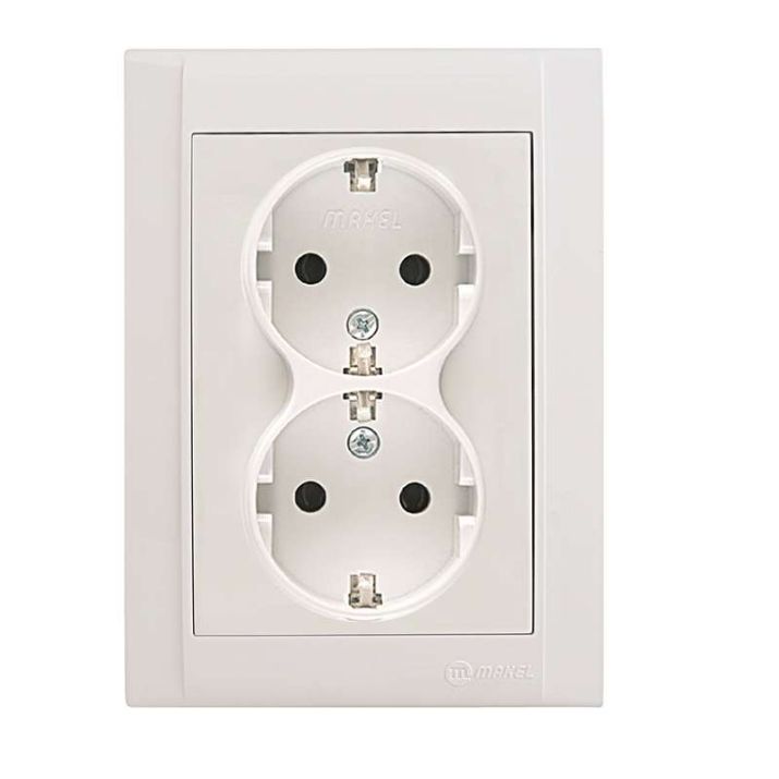 Изображение Розетка 2-м СП Defne 16А IP20 с заземл. бел. Makel 42001057