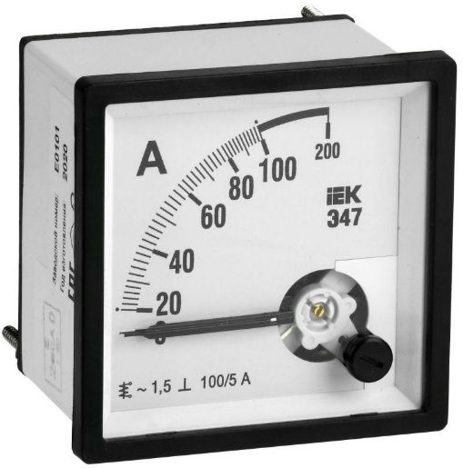 Изображение Амперметр Э47 72х72мм 100/5А кл. точн. 1.5 IEK IPA10-6-0100-E