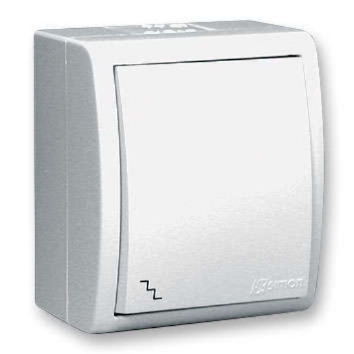 Изображение Переключатель проходной 1-кл. ОП Simon 15 Aqua 10А IP54 винтов. зажим бел. Simon 1594201-030