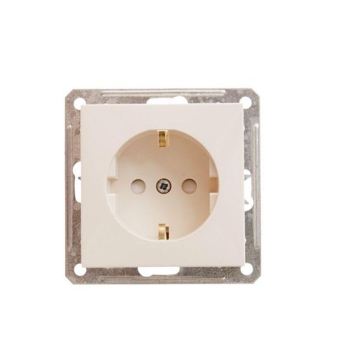 Изображение Розетка 1-м СП W59 16А IP20 с заземл. защ. шторки механизм сл. кость SE RS16-152-2-86