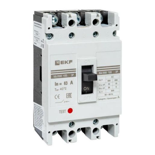 Изображение Выключатель автоматический 3п 100/63А 35кА ВА-99М PROxima EKF mccb99-100-63m