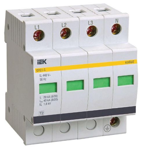Изображение Ограничитель перенапряжения ОПС1-C 4P IEK MOP20-4-C