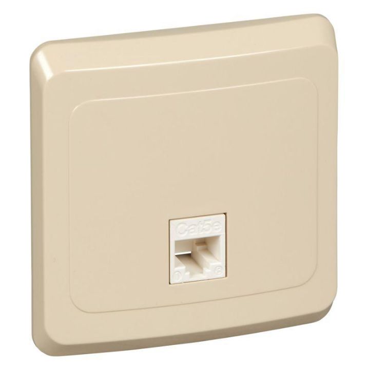 Изображение Розетка компьютерная 1-м СП Этюд RJ45 кат.5E крем. SE KOMC-001K