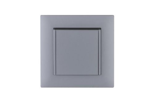 Изображение Розетка 1-м с крышкой Karea RIZZ STAR с заземл. сер. Makel 88065029