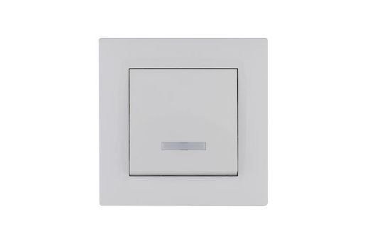 Изображение Выключатель 1-клав. с подсветкой Karea RIZZ бел. Makel 88001021