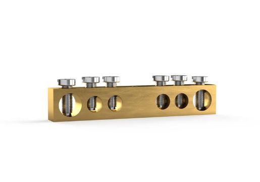 Изображение Шина PEN "земля-ноль" 6х9мм 6 отвер. латунь TOKOV ELECTRIC TKE-BCB-69-6-N/PEN