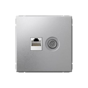 Изображение Розетка компьютерная + телевизионная 2-м ArtGallery RJ45 + TV кат.5E алюм. SE GAL000389