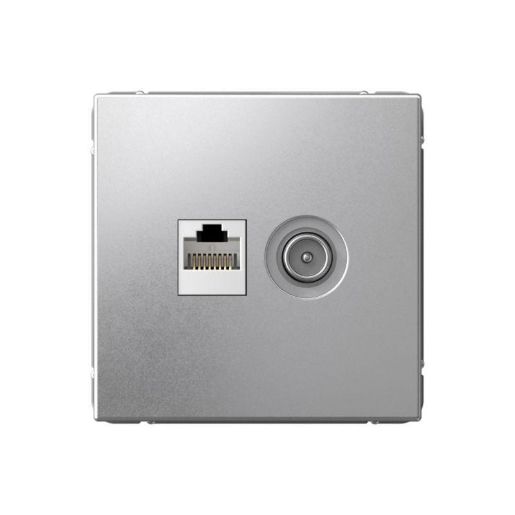Изображение Розетка компьютерная + телевизионная 2-м ArtGallery RJ45 + TV кат.5E алюм. SE GAL000389