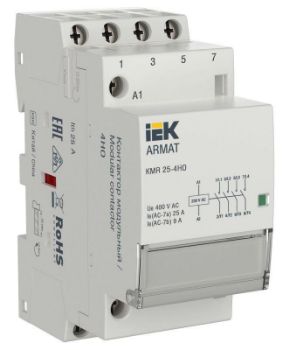 Изображение Контактор модульный KMR 25А 230В AC 4НО ARMAT IEK AR-KMR10-025-40-230