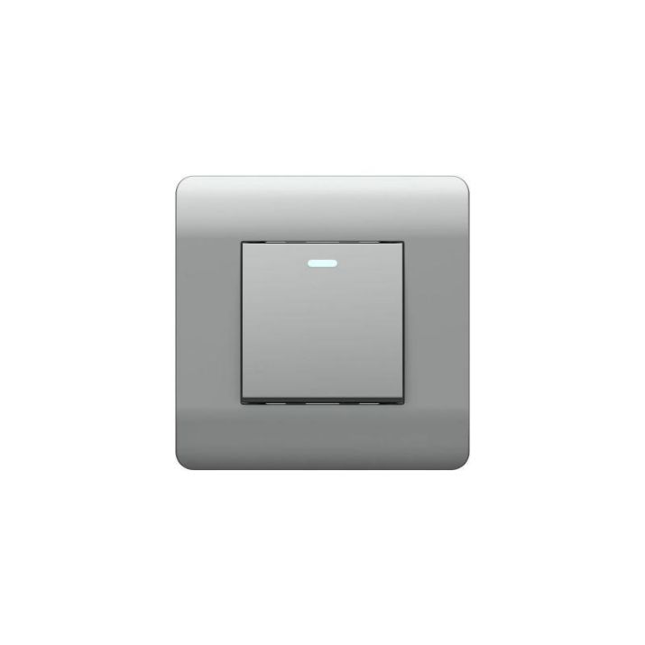 Изображение Переключатель 1-кл. NEW3-E 10А с подсветкой серебр. CHINT 431395