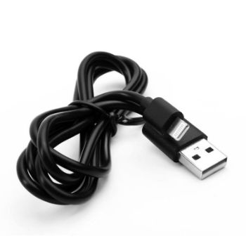 Изображение Кабель USB-Lightning 2А 1м зарядка + передача данных черн. (пакет) ERGOLUX 15092