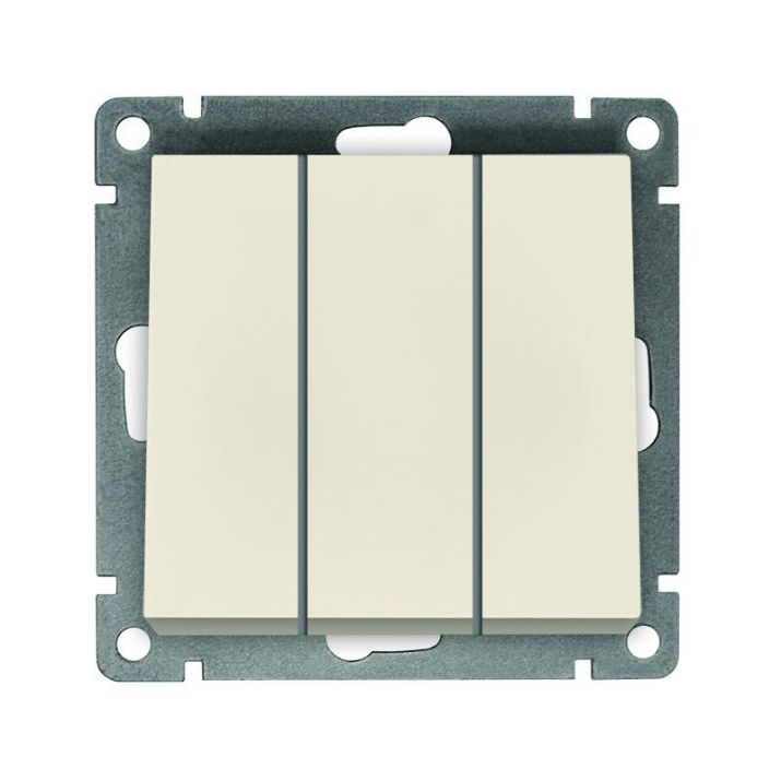 Изображение Выключатель 3-кл. СП Афина 10А IP20 механизм сл. кость (ivory) Universal A0043-I