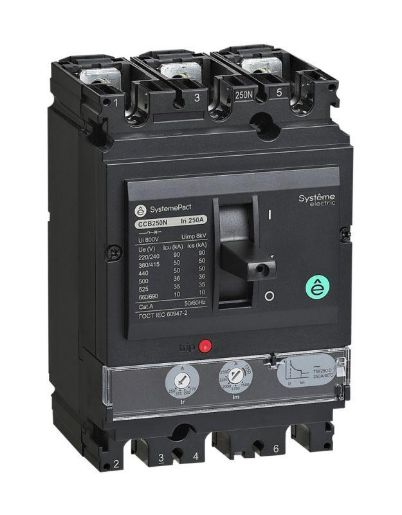 Изображение Выключатель автоматический SYSTEMEPACT CCB250 36кА 3P3D TMD200 рычаг SE SPC250F200L3DF
