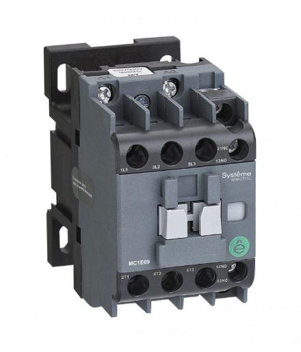 Изображение Контактор MC1E 3п 18А кат. 380В/400В AC 1НО+1НЗ SE MC1E18Q7