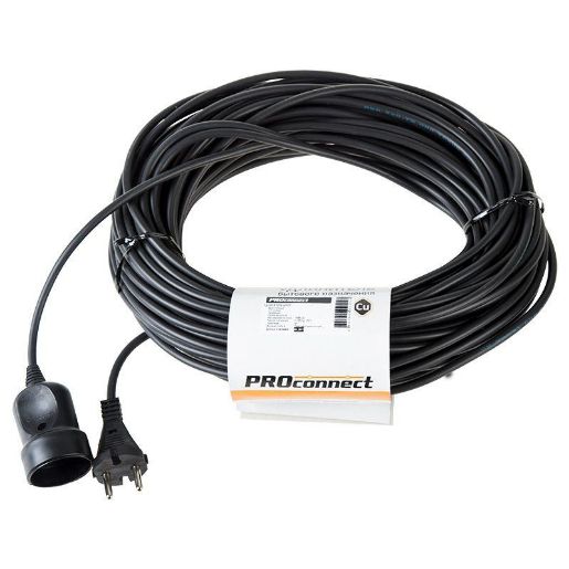 Изображение Удлинитель-шнур 1х30м без заземл. 6А IP20 1.3кВт ПВС 2х0.75 черн. PROCONNECT 11-7116