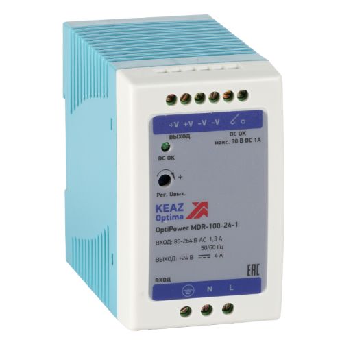 Изображение Блок питания OptiPower MDR-100-24-1 КЭАЗ 284542