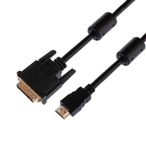 Изображение Шнур HDMI - DVI-D gold 1.5м с фильтрами Rexant 17-6303