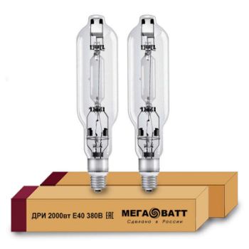 Изображение Лампа газоразрядная металлогалогенная ДРИ 2000 380/4000К E40 (12) МЕГАВАТТ 03123