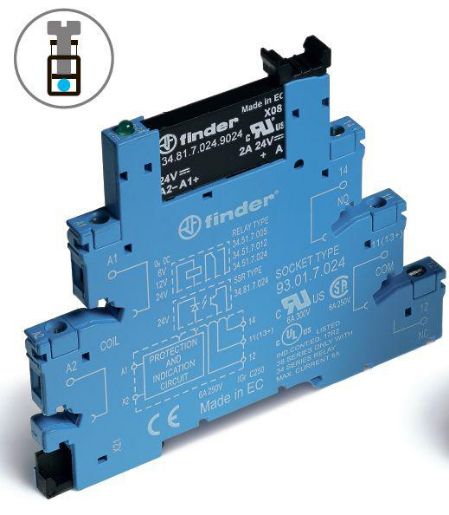 Изображение Реле модульное интерфейсное 2А 240В AC 24В DC IP20 винт. клеммы FINDER 388170248240