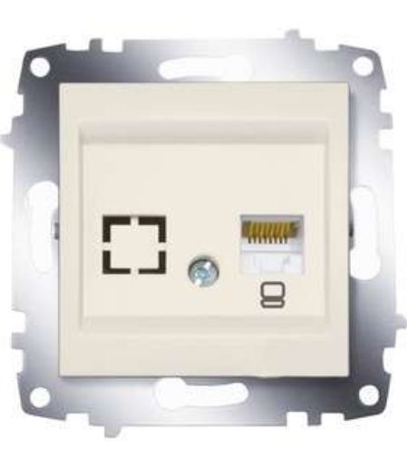 Изображение Розетка компьютерная 1-м Cosmo RJ45 кат.6 + гнездо механизм крем. ABB 619-010300-247
