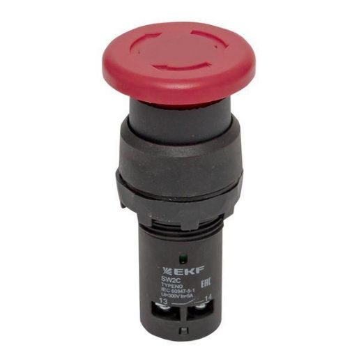 Изображение Кнопка SW2C-11MZ повор. гриб кр. NO+NC EKF sw2c-mz-r