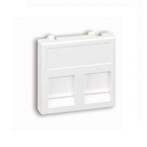Изображение Адаптер на 2 RJ45 коннектора защ. шторки бел. Simon Connect KB76-9