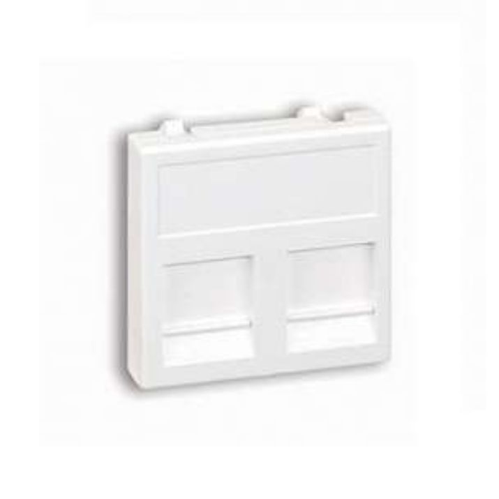 Изображение Адаптер на 2 RJ45 коннектора защ. шторки бел. Simon Connect KB76-9