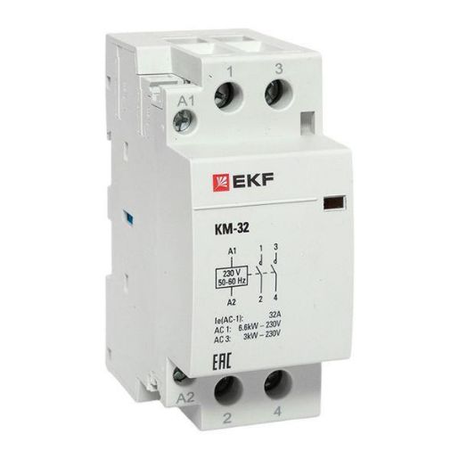 Изображение Контактор модульный КМ 32А 2NО (2 мод.) EKF km-2-32-20