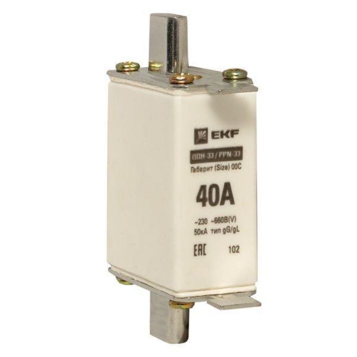 Изображение Вставка плавкая ППН-33 100/40А габарит 00C PROxima EKF fus-33/100/40
